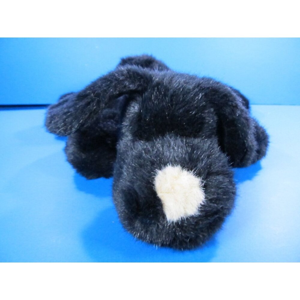 VTG SKM Enterprises Black Plush Dog Stuffed Animal Wi/Red Heart 14"